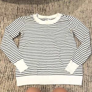 Eight 18 Black White Striped Sweater Open Back Detail Size Small
